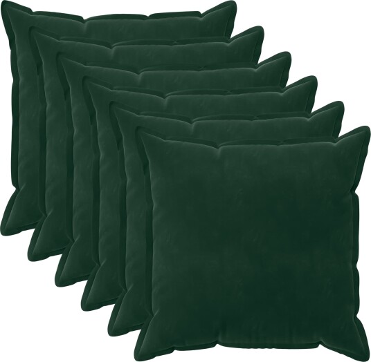 vidaXL Putetrekk 6 pcs HOUTEN Mørkegrønn 80 x 80 cm Fløyel