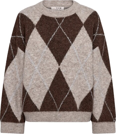 A View Harlekin Knit Pullover   Brown   XL