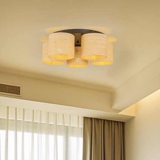 Luminex Taklampe Jovin med fem rottingparasoller