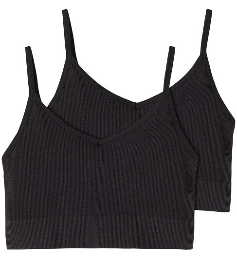 LMTD Nlfkailey Rib Bralette 2Pack Noos Black 158-164 LMTD Nlfkailey Rib Bralette 2Pack Noos Black 158-164
