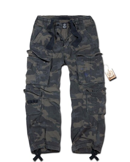 Brandit Pure Vintage Cargobukser Black Camo Svart Grå