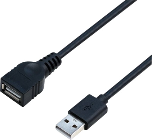 ELETRA USB 2.0 AM - AF 5M KABEL, SVART