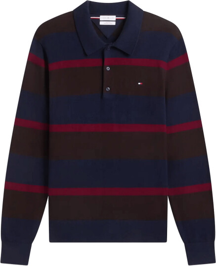 Tommy Hilfiger Pima Org Ctn Cashmere Ls Polo Navy L
