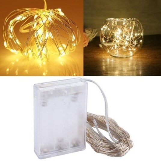 Lyssløyfe / Led-sløyfe 10meter - 100stk gule lys Lyssløyfe / Led-sløyfe 10meter - 100stk gule lys