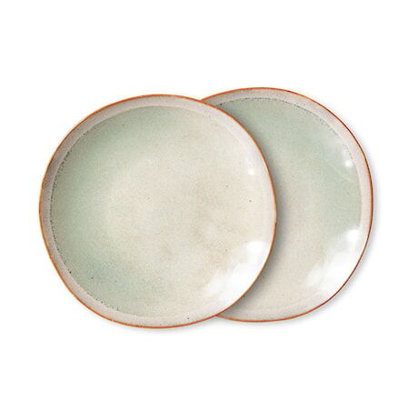 HKLiving 70s Mist tallerken 2-pakning 22 cm keramikk