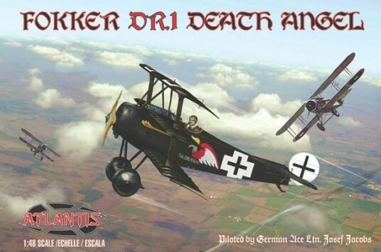 Atlantis 1/48 Fokker DR.1 Death Angel with Trading Card Atlantis 1/48 Fokker DR.1 Death Angel with Trading Card