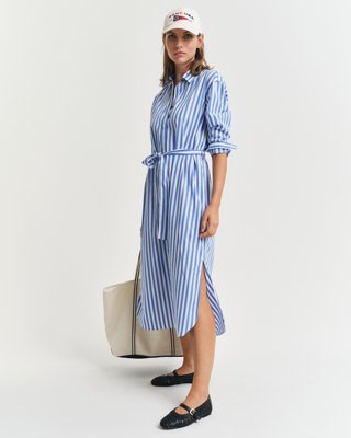 Gant Stripet poplin skjortekjole WHITE 34