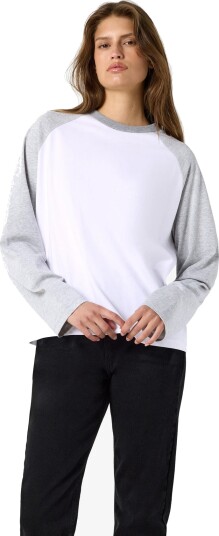 NOISY MAY Nmember L/S Raglan Colorblock Top   White   XL