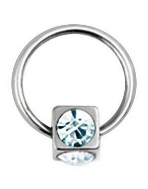 Terning m/Hvite Stener BCR Piercing