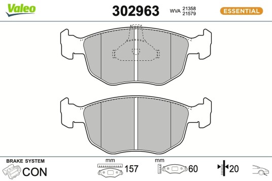 VALEO 302963 Bremseklosser