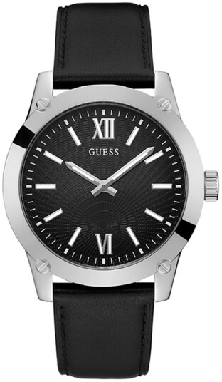 Guess Herreklokke GW0630G1 Crescent Sort/Lær Ø44 mm Guess Herreklokke GW0630G1 Crescent Sort/Lær Ø44 mm