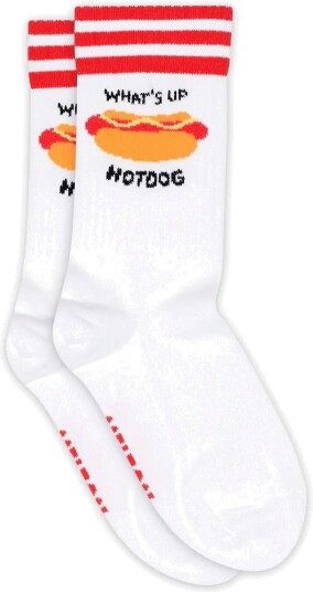 Melton Hotdog Socks   WHITE   31/34