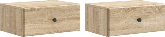 Vegghengt Nattbord med skuff 2 pcs Sonoma eik 49 x 34,5 x 20 cm