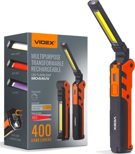 Videx Multifunksjonell oppladbar LED-lommelykt - Dimbar : Dimbar, Kulør : Nøytral Videx Multifunksjonell oppladbar LED-lommelykt - Dimbar : Dimbar, Kulør : Nøytral