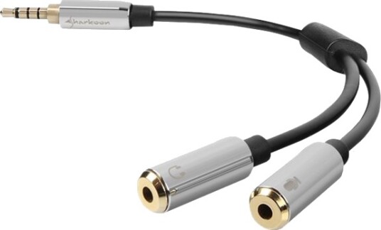 Sharkoon Pmp35 Audioadapter 4 Polsminijakk Hann Til Mini Phone Stereo 3.5 Mm Hunn 12 Cm Sharkoon Pmp35 Audioadapter 4 Polsminijakk Hann Til Mini Phone Stereo 3.5 Mm Hunn 12 Cm