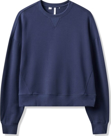 Travis Mathew Wmns Cloud Terry Crew Golfgenser dame Navy Blazer X Large