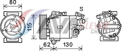 AVA COOLING SYSTEMS DNAK390 AC-kompressor