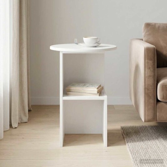 Sidetabell Hvit Ø 39,5 x 55 cm Konstruert tre