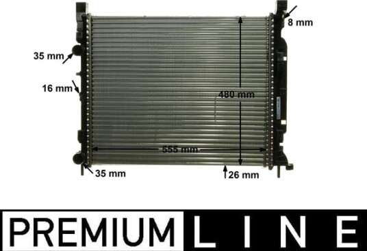 Radiator, motorkjøling MAHLE CR 1155 000P