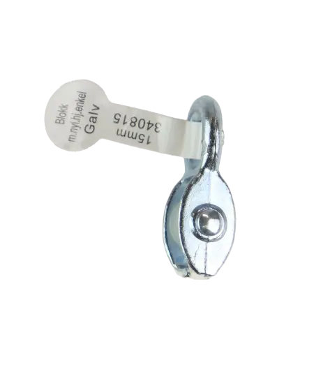 CAL Blokk m/ Nylonhjul   Enkel   Sinklegering   15mm   5mm tau