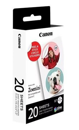 Canon Zink Paper Circle Sticker for Zoemini - 20 sheet Canon Zink Paper Circle Sticker for Zoemini - 20 sheet