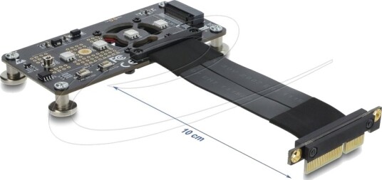 Delock Pci Express 3.0 X4 Til M.2 Key M-Adapter Med Vifte Og Kabel 10 Cm