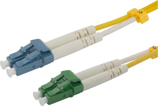 Deltaco NettverkskabeLc/Upc Enkeltmodus Hann Til Lc/Apc Enkeltmodus Hann 50 Cm 0.5 M Fiberoptisk Dupleks G.657.A2/Os2 Halogenfri Gul