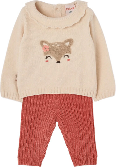 Boboli Set For Baby Girl Cream 74
