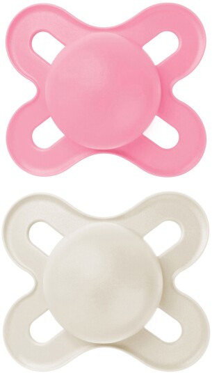 MAM Original Start Silikon Smokk 0-2m 2-pack Rosa/Neutral