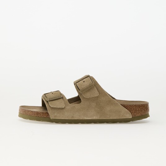 Joggesko Birkenstock Arizona Soft Footbed Suede Leather Faded Khaki EUR 41