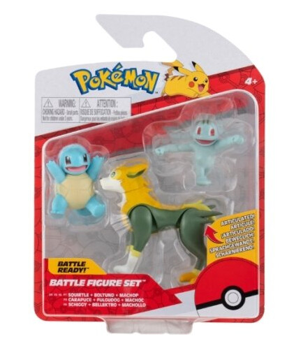 Pokémon Battle Figure 3 Pack - Squirtle, Machop, Boltund