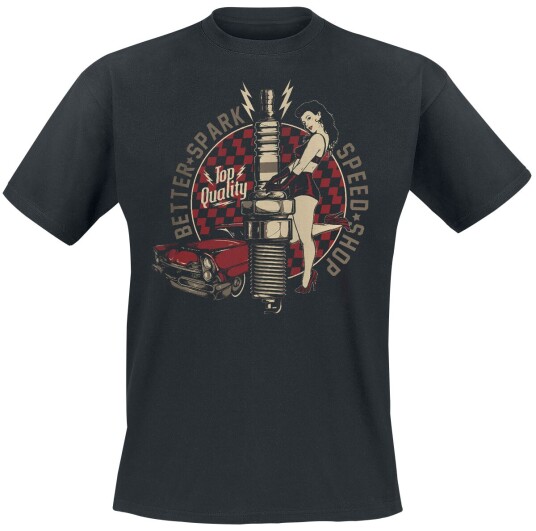 Gasoline Bandit Rockabilly T-skjorte Better Spark S til XXL Herrer svart