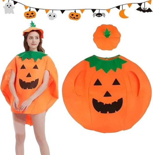 Halloween Gresskarkostyme med Gresskarhatt til Barn og Voksen