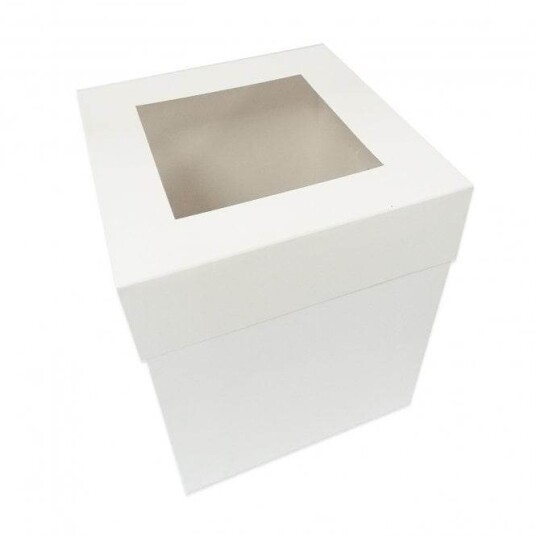 Hvit Kakeeske Med Vindu 22x22x25cm Pk/5 Hvit Kakeeske Med Vindu 22x22x25cm Pk/5