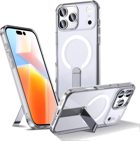Hurtel Hybrid Armor X-etui for Samsung Galaxy S26 Plus med stativ, kompatibel med MagSafe Gjennomsiktig