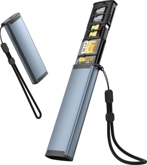 Nördic CRD-036 Minnekortleser USB-A USB-C Lightning Plass til SD/MicroSD/SIM