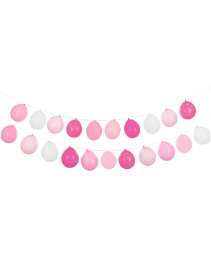 Multibruk Ballonggirlander med Hvite og Rosa Ballonger 20 Ballonger
