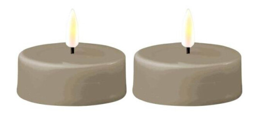 Deluxehomeart - LED Jumbo telys 2 stk 6,1x4,5 cm sand