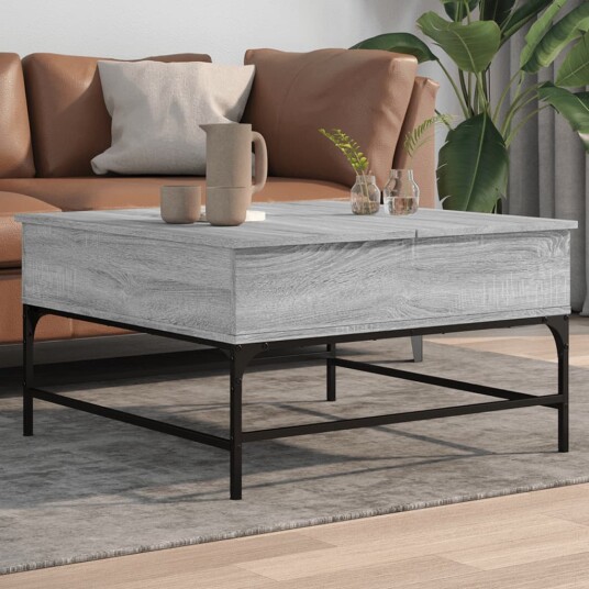 Salongbord grå sonoma 80x80x45 cm konstruert tre og metall 8721012479432