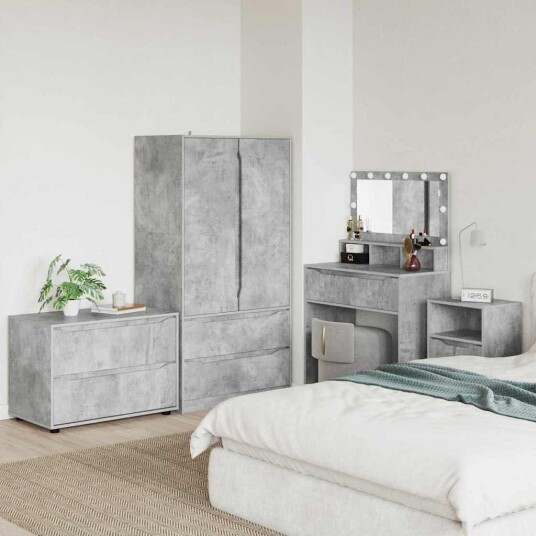 Oppbevaringsskap Betonggrå 80 x 48 x 57 cm Konstruert tre