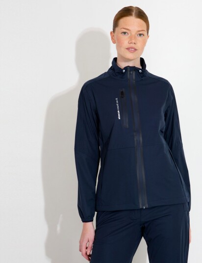 Abacus W Bounce Jacket Blå Golf regnjakke dame 300 Navy X Small