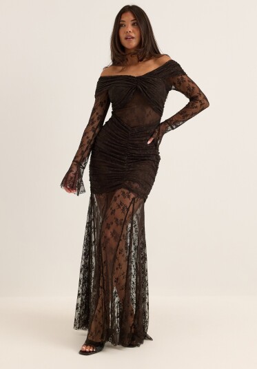Bubbleroom Occasion Off Shoulder Lace Gown