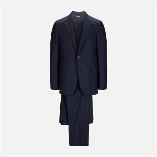 2 Pieces Suit Structure Navy Solid