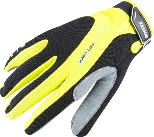 White Rollerski yellow Long Finger 23 rulleskihanske Yellow