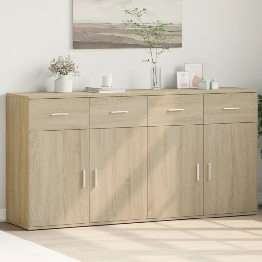 Skjenker 2 stk sonoma eik 79x38x80 cm konstruert tre Skjenker 2 stk sonoma eik 79x38x80 cm konstruert tre