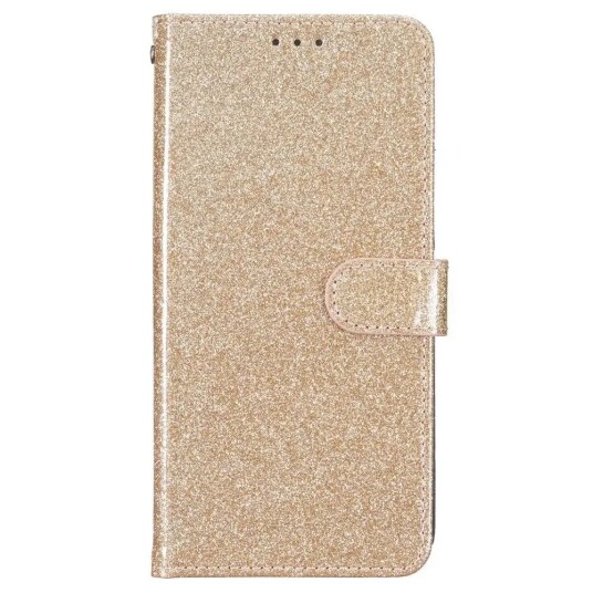 EIDERWOOD Motorola Moto G54 Flip Deksel med Lommebok og Stropp - Glitter - Gull