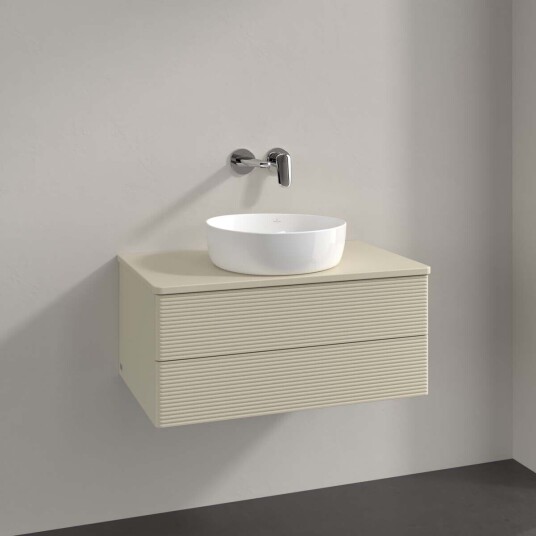 Villeroy & Boch Antao Servantskap med 2 skuffer 80x50x36 cm m/lys Grå Matt Villeroy & Boch Antao Servantskap med 2 skuffer 80x50x36 cm m/lys Grå Matt