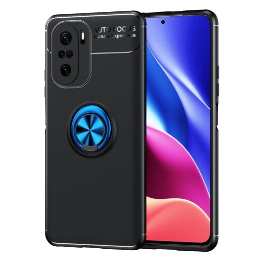 INCOVER Xiaomi Mi 11i / Poco F3 Kickstand Deksel Med Fingerring - Svart/Blå