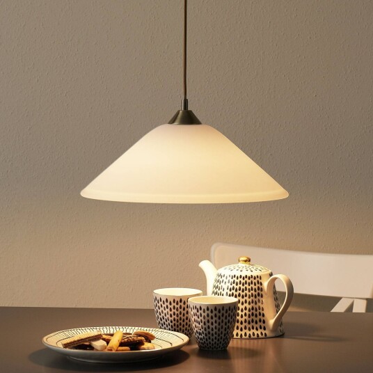 Orion Pendellampe i glass LOISA, dimbar, Hvit / opal, Stue / spisestue, Glass, Moderne