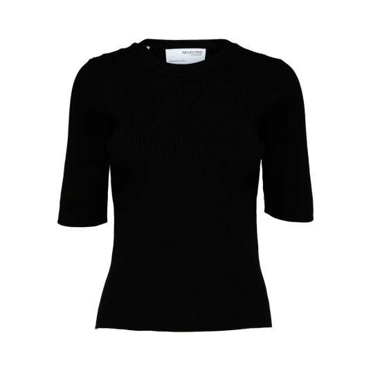 SELECTED FEMME Slfmala 2/4 Knit O-Neck Black S